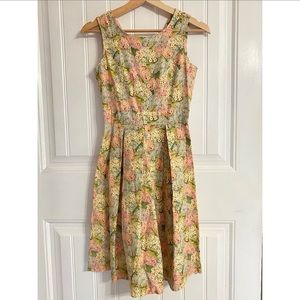 Vintage prairie handmade floral summer dress sleeveless women size 2